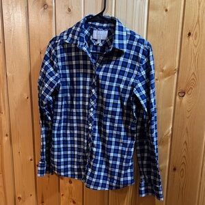 Banana Republic Royal, Black and White Plaid Shirt